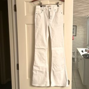 White high rise flare jeans NWT